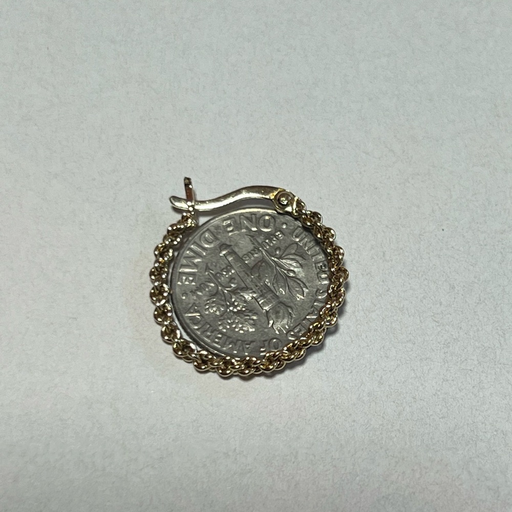 vintage yellow gold over 925 sterling silver hoop earrings. - Picture 14 of 15